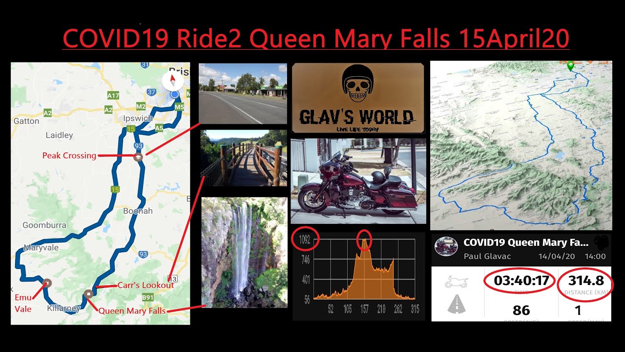 Glav's World Motorcycle Ride to Queen Mary Falls in Sth East Queensland, Australia. Awesome Day ride
