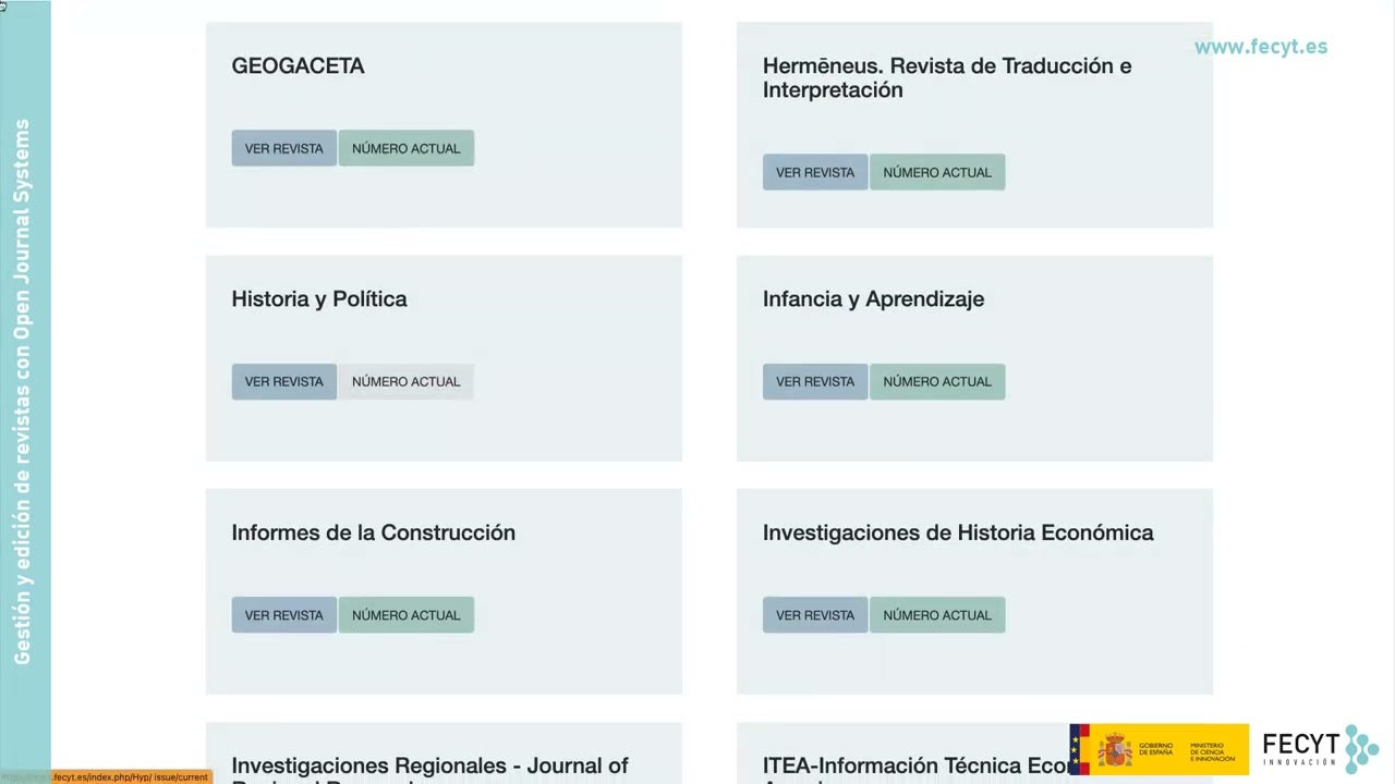 Introducción a Open Journal Systems (Bloque 1)