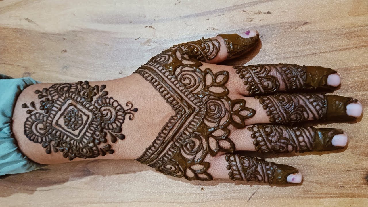 Mehandi design back hand simple easy and beautiful! Back side mehandi design #mehndi #mehndidesign 