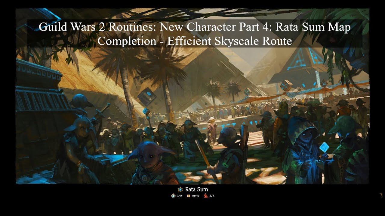 GW2 Routines: New Character Part 4: Rata Sum Map Completion - Efficient Skyscale Route