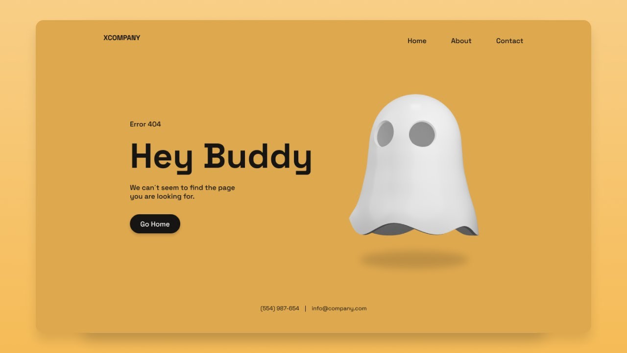 👻 Create a Responsive 404 Page Website Design Using HTML CSS & JavaScript