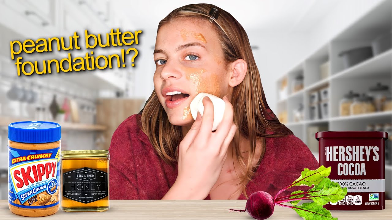 Makeup Routine Using ONLY Food?!😰