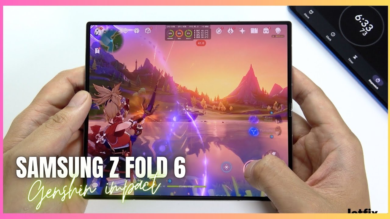 Samsung Z Fold 6 Genshin Impact Gaming test | Snapdragon 8 Gen 3, 120Hz Display