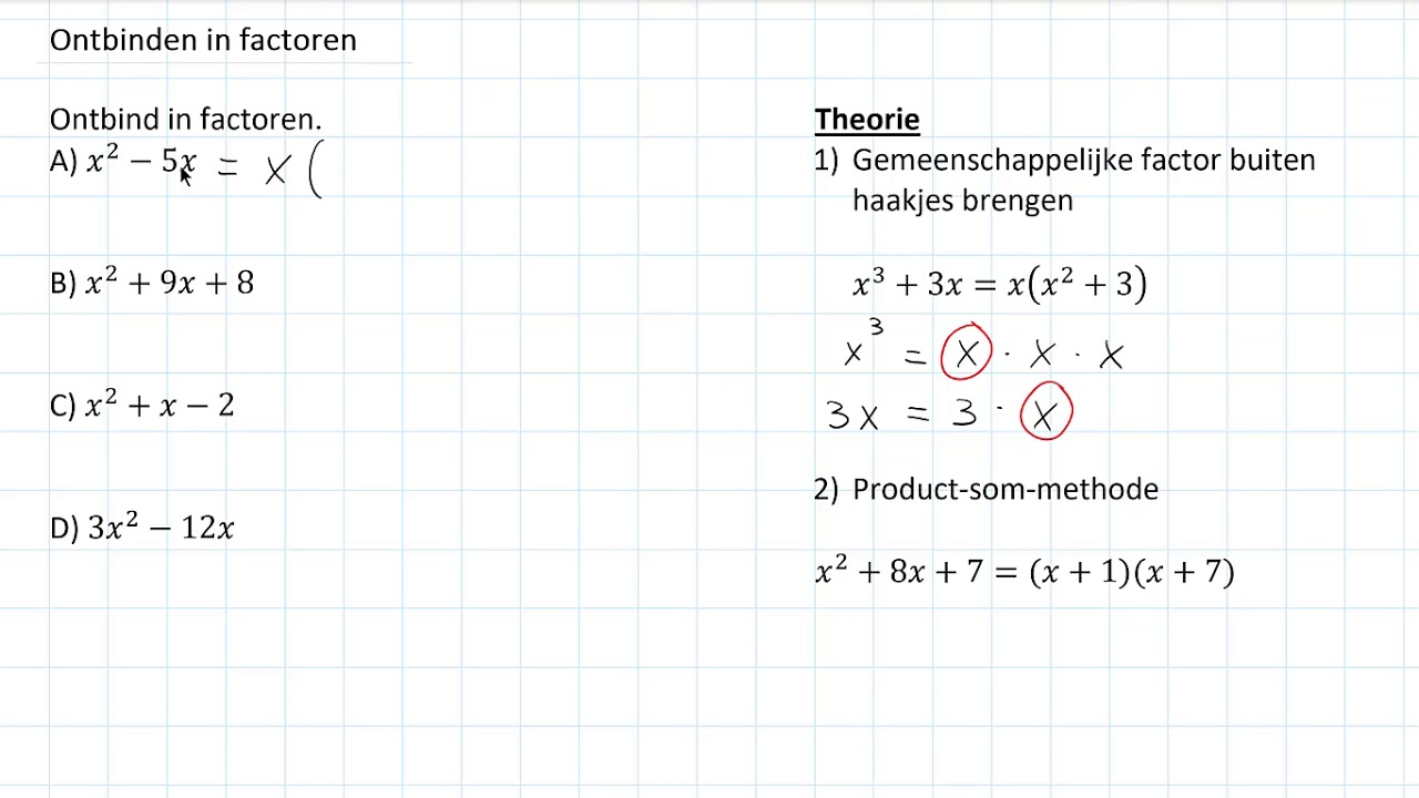 Ontbinden in factoren (3 HAVO)