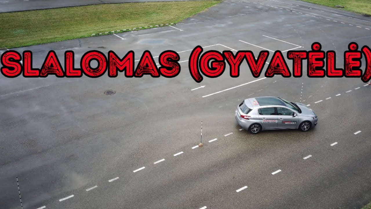 Slalomas, gyvatėlė. Mokyklinio egzamino pratimas. Jonvaira.