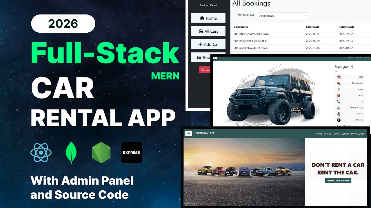 Full Stack Car Rental App | Complete Mern Stack Project with Admin Panel And Source Code