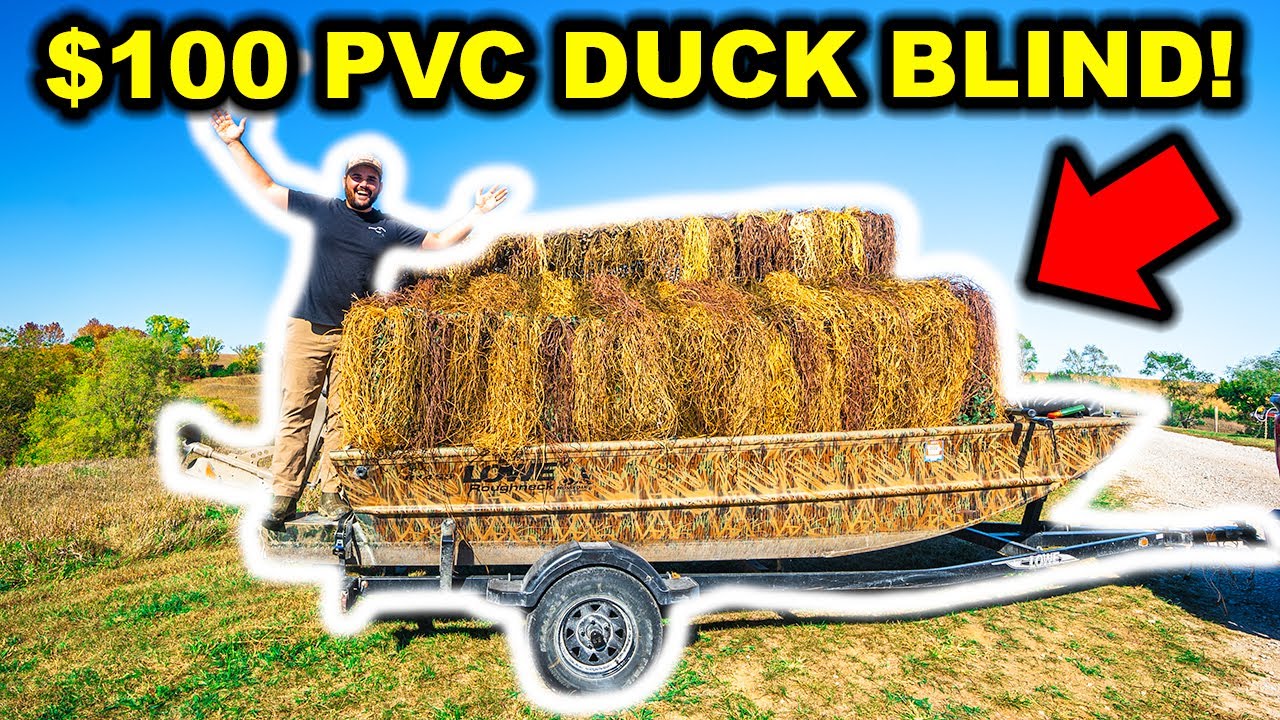 Building a DIY $100 PVC Homemade DUCK Hunting Blind CHALLENGE!!!