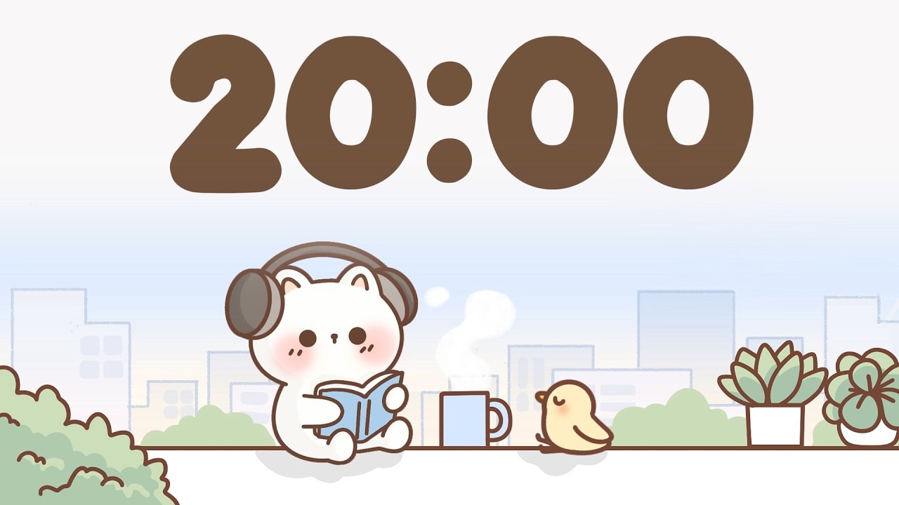 20 Minute Timer 🐱 Study Timer for Classroom Focus