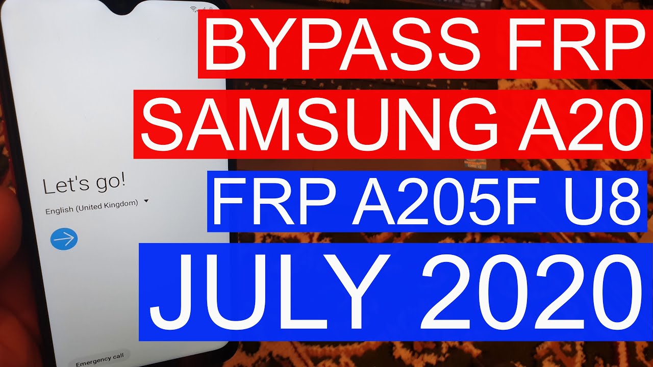 bypass frp a20 u8 /  frp samsung sm-a205fn u8 android 10 apk not installed new method