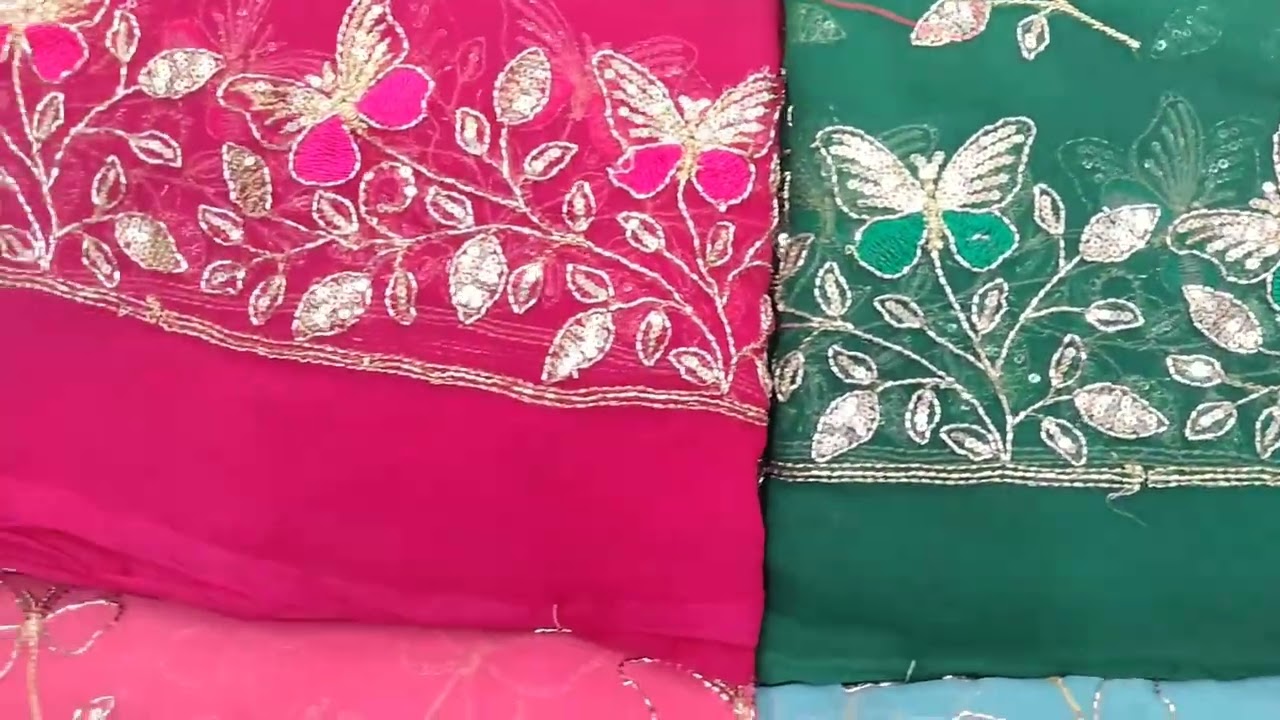 બટરફ્લાયવાળી ડિઝાઇનમા દરબારી સાડી 