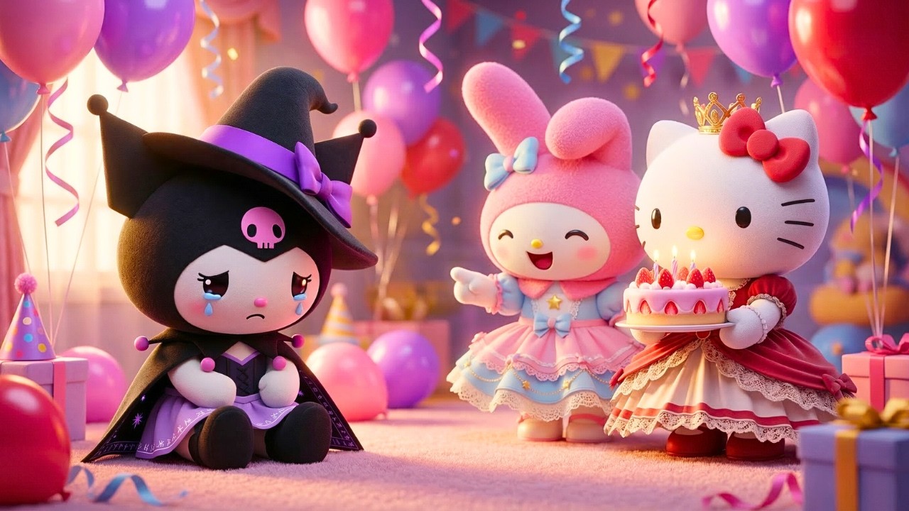 Kuromi Birthday Surprise Story | Hello Kitty & My Melody Heartwarming Animation