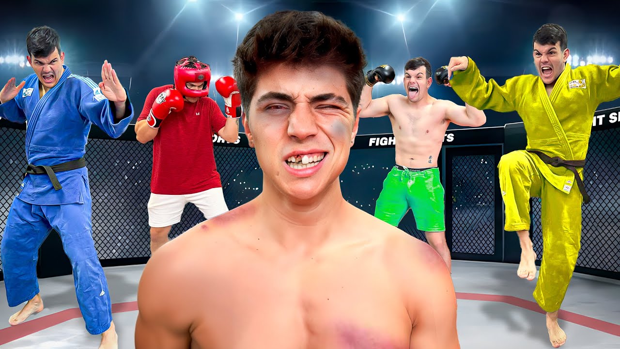 Culturista se Enfrenta a 4 Artes Marciales en 24h!