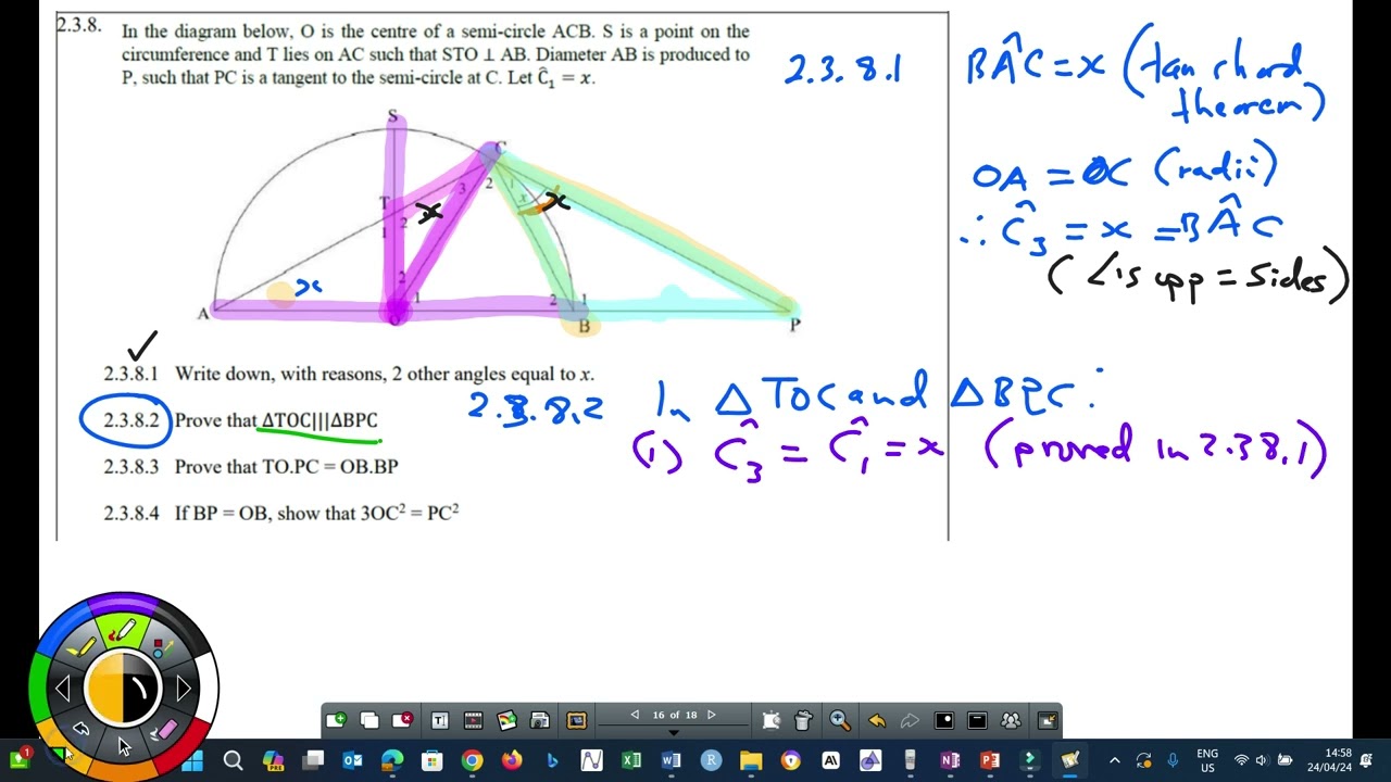 Grade 12 Similar Triangles - Past Exam Questions Part 1 2024
