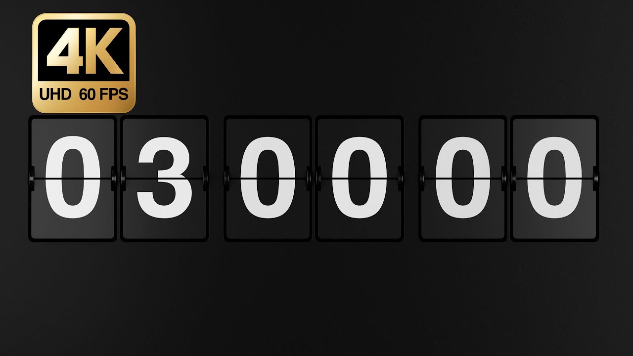 3 Hour Flip Clock Countdown Timer 4K • No Music • Minimal Focus & Study Timer