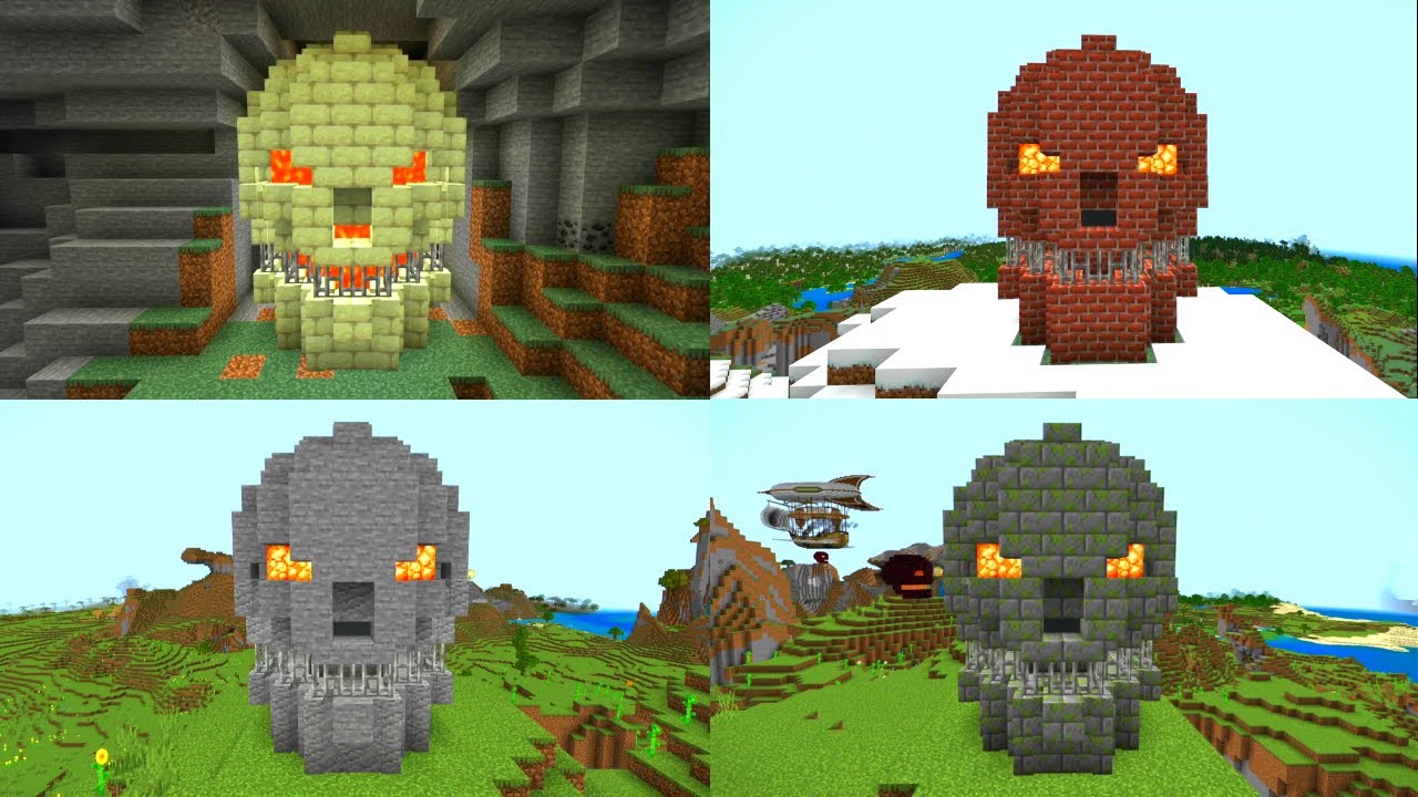 Minecraft Tutorial: How to build a skull with glowing eyes