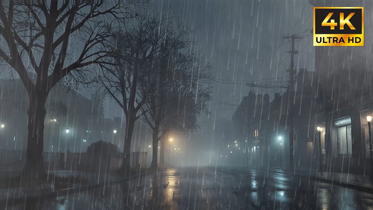 Soothing Rain at Night for Deep Sleep, Insomnia Relief and Peaceful Relaxation