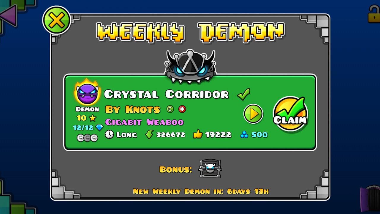 #199 Crystal Corridor (by Knots) [Geometry Dash]