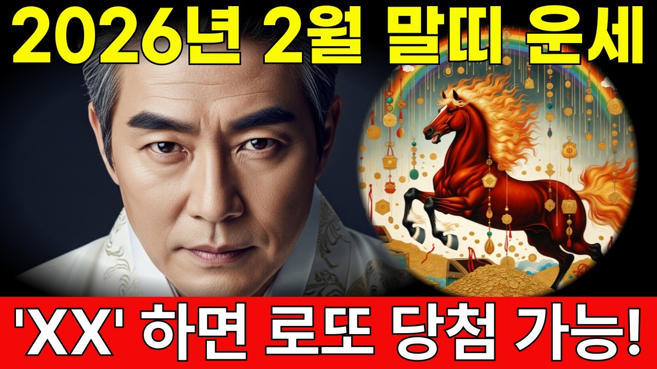 [말띠 운세] 2026년 2월 말띠 운세 'XX날' 복권 사면 재물복 들어옵니다 | 재물운 | 풍수인테리어 | 금전운 | 명당 | 부자풍수 | 로또운세 | 띠운세 |