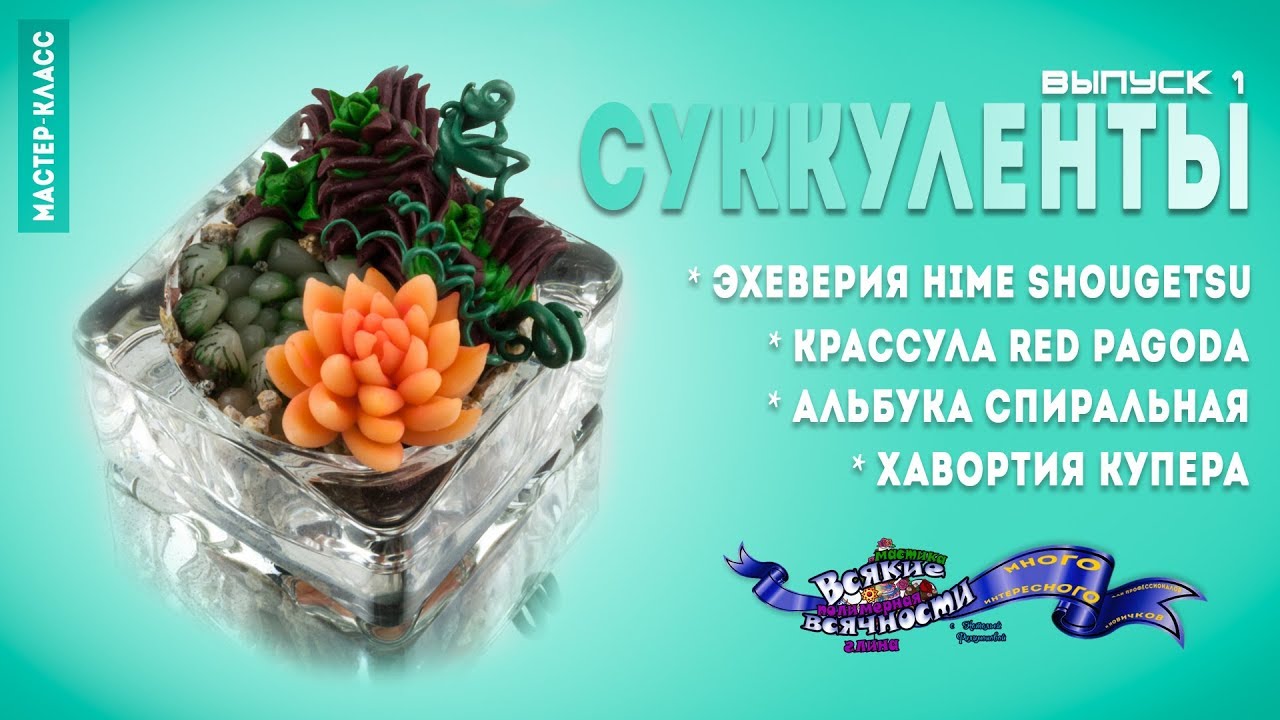 Как сделать суккуленты своими руками * Полимерная глина * Выпуск 1 * DIY