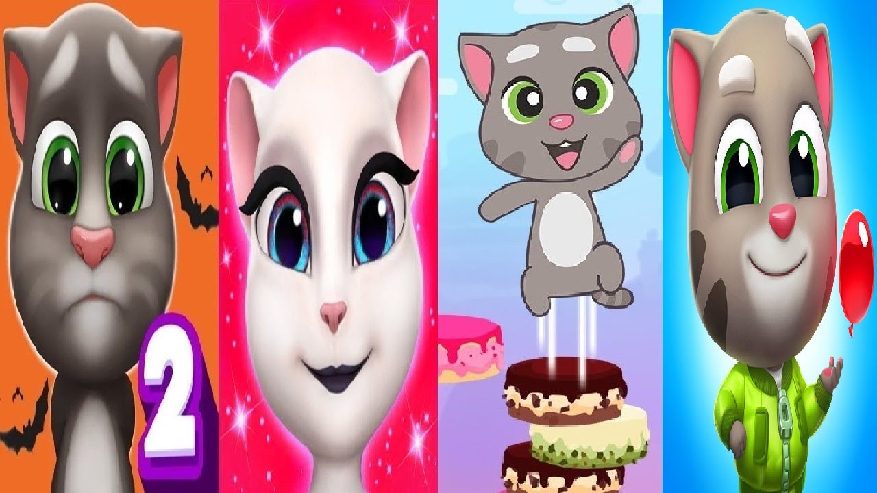 Talking Tom Cake Jump VS talking tom splash force My Talking Tom 2  My Talking Angela Halloween 2020