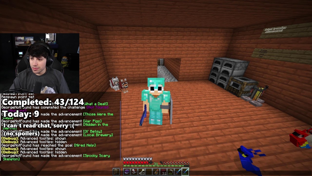 Completing All Minecraft Advancements Blind (No Google or Help) - Day 2