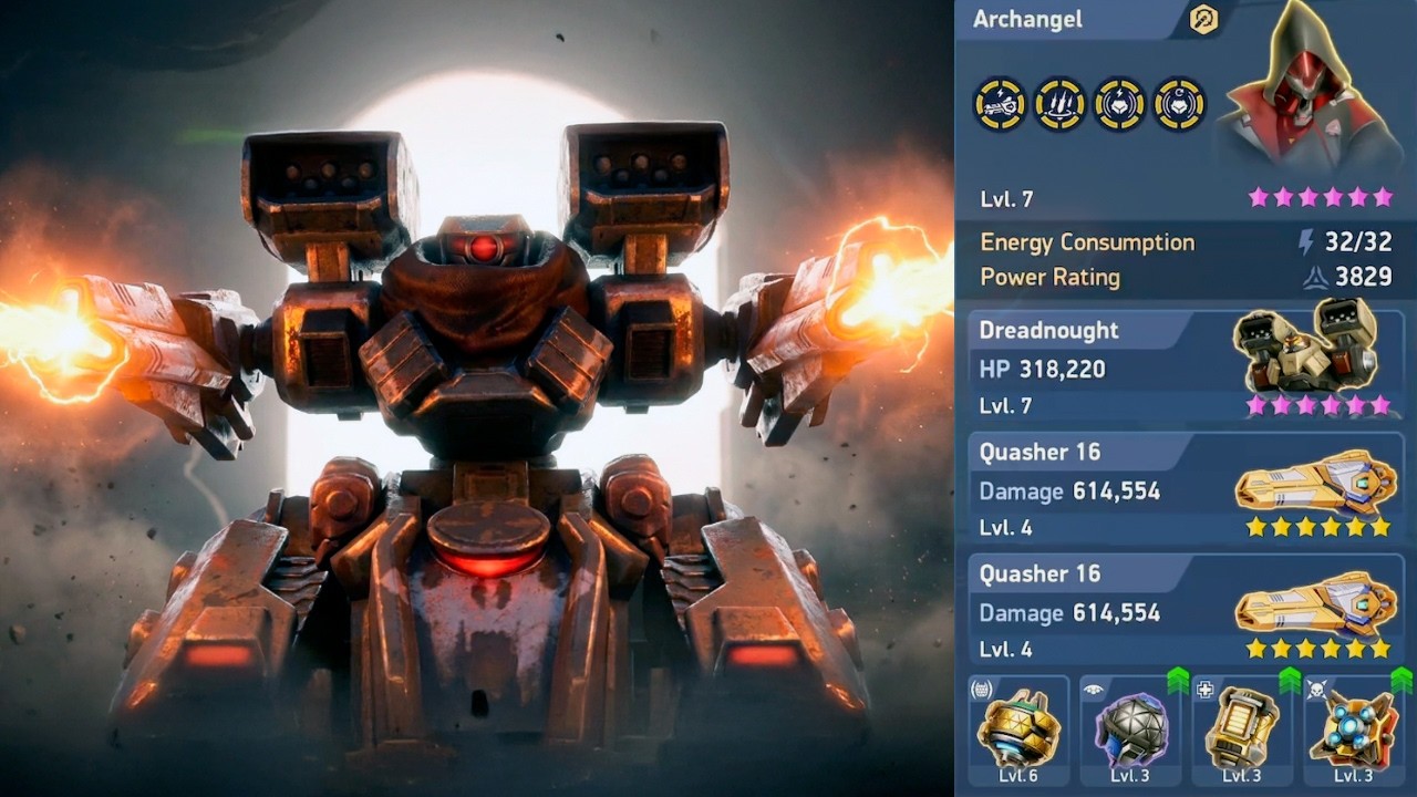 Heaviest Mech, Biggest Sniper &mdash; Dreadnought Quasher | Mech Arena
