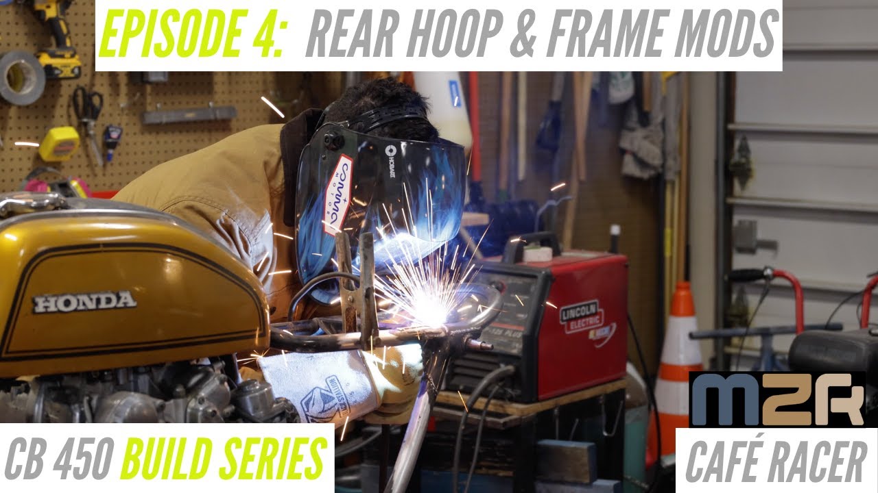 HONDA CB450 CAFÉ RACER BUILD Vol. 4 - Rear Hoop Install & Frame Mods