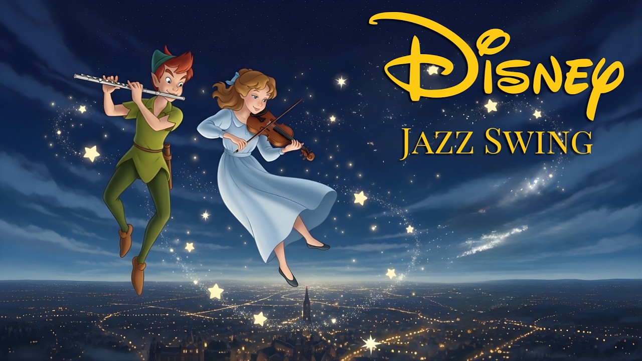 Disney Retro Cartoon Swing Jazz 🎷 Soft Guitar Collection l For Study, Work, Focus, Relax