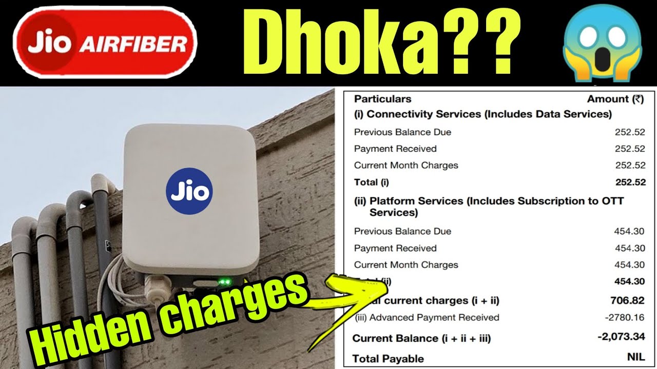 hidden charges in Jio airfiber | Jio airfiber 30mbps bill details | Jio airfiber hidden details