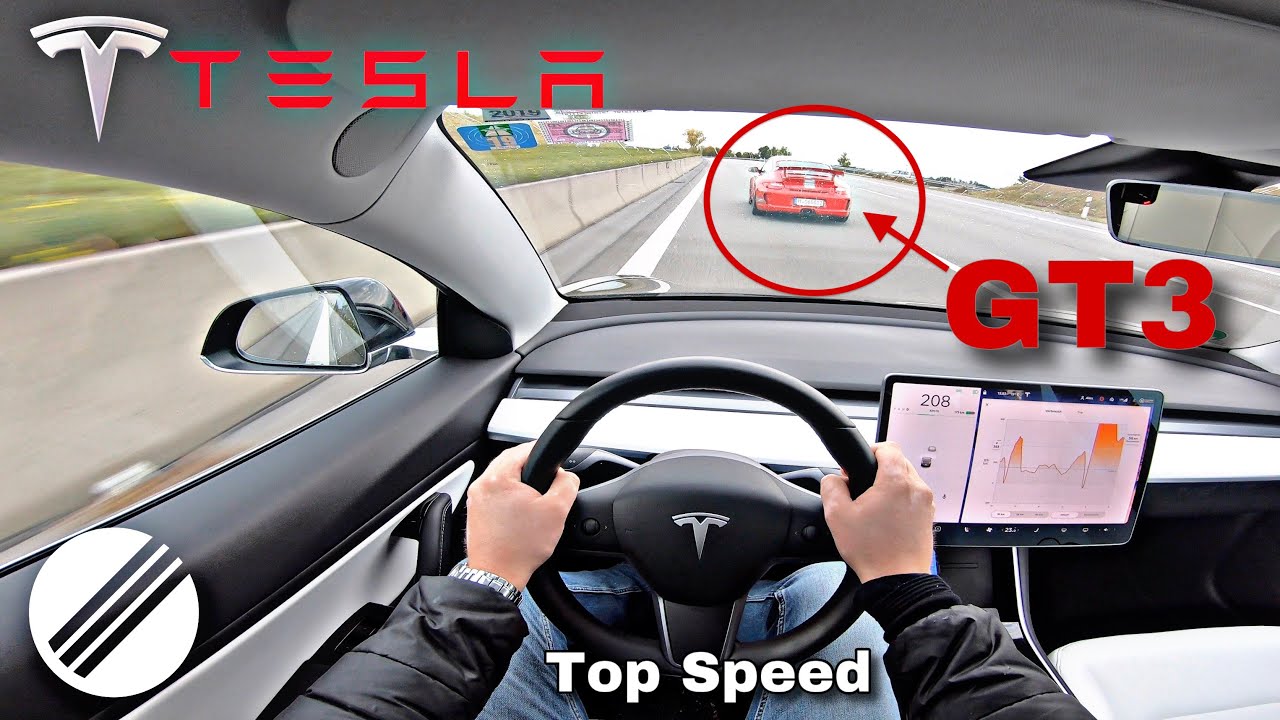 TESLA MODEL 3 460 л.с. ТОП СПИД ДРАЙВ НА НЕМЕЦКОМ АВТОБАНЕ 🏎
