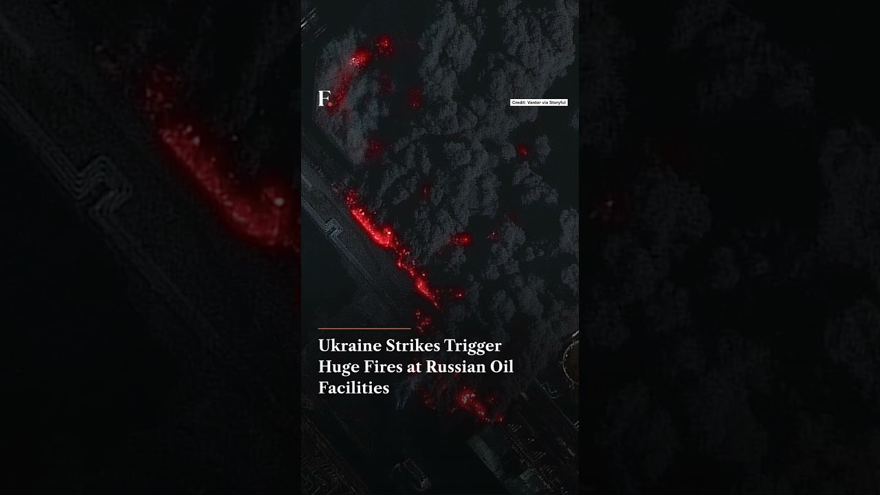 Ukrainian Strikes Hit Russian Oil Facilities Causing Massive Blaze | N18G
