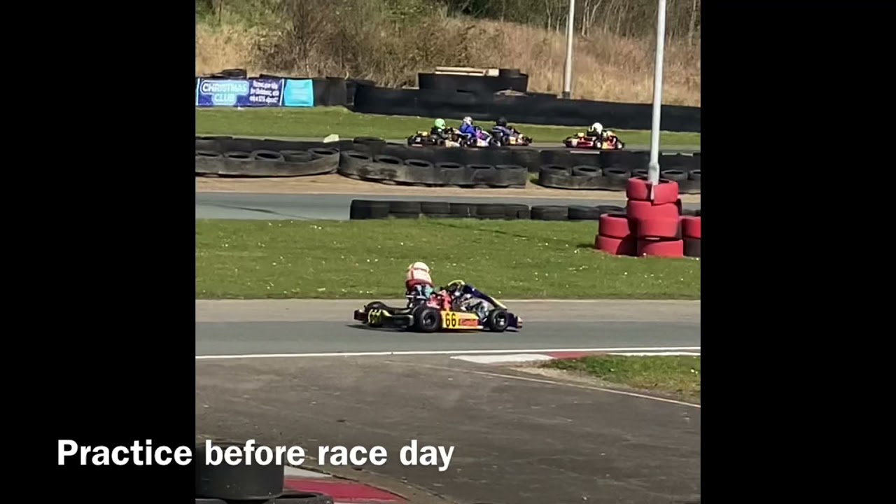 Thomas Potters first win in the bigger cadet class Teesside karting