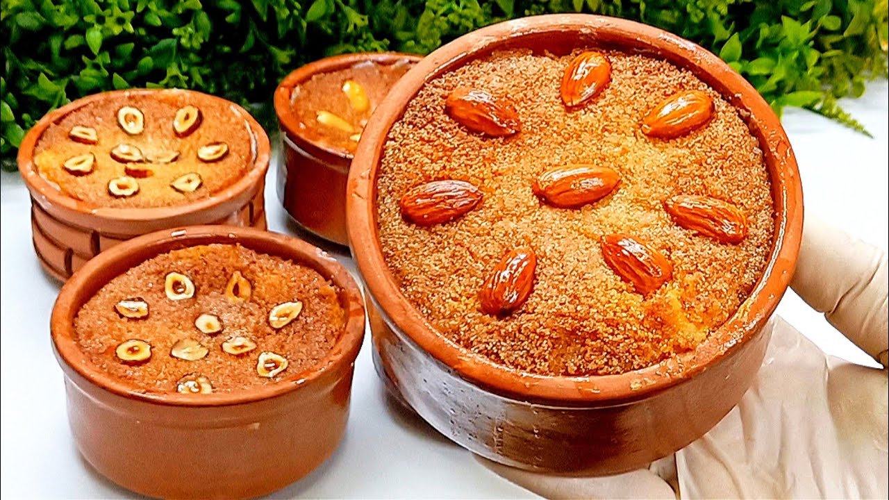 البسبوسة❗بسبوسه بالقشطه طريه ومرمله❗ احلى مليون مره من البسبوسة الجاهزة❗