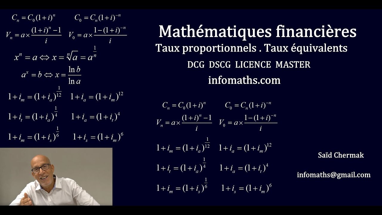 TAUX PROPORTIONNELS.  TAUX ÉQUIVALENTS.   DCG . DSCG.  MASTER
