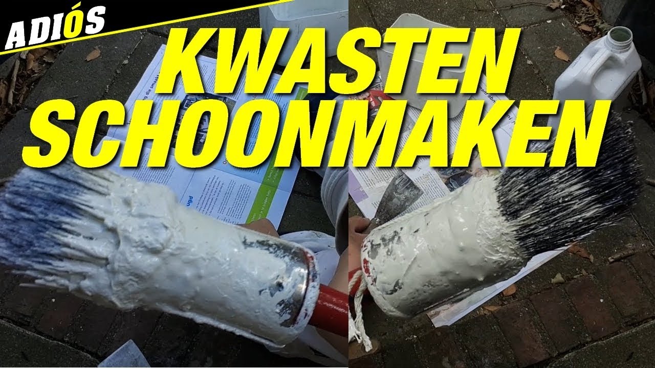 VIEZE VERFKWASTEN SCHOONMAKEN MET TERPENTINE, overtollig verf makkelijk te verwijderen. BESTE TIPS