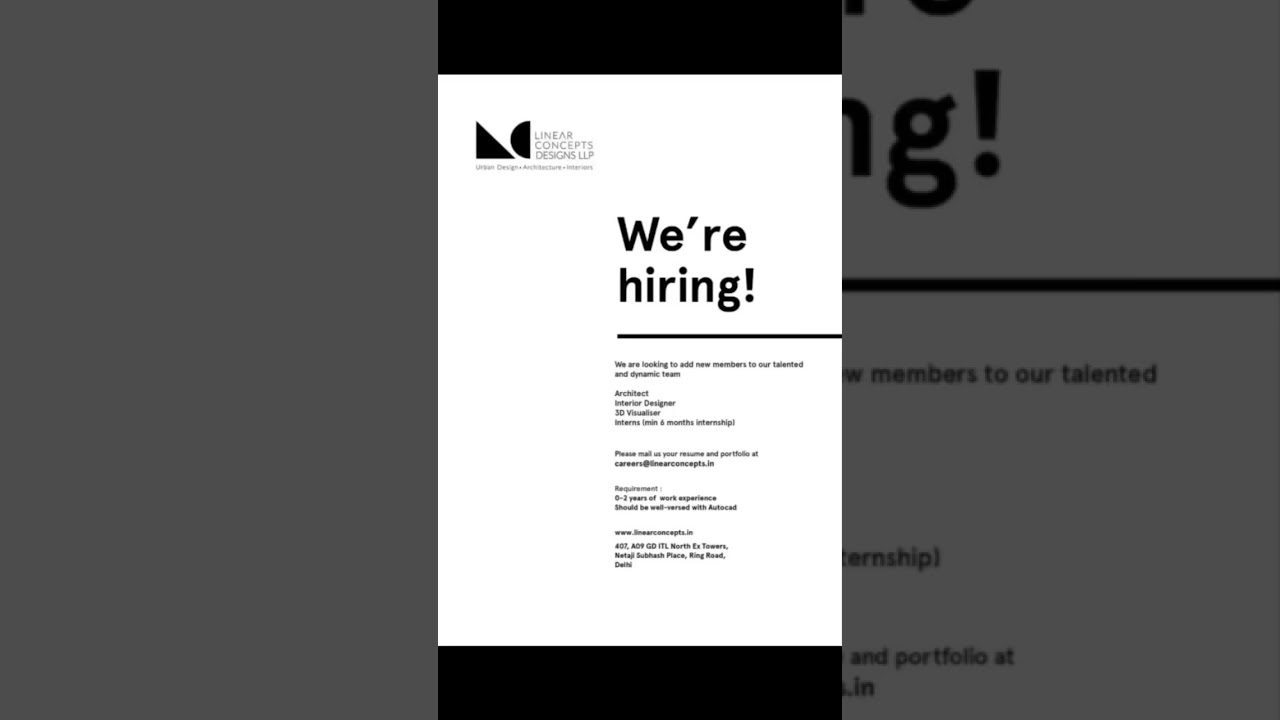 interior designer l 3d visualiser l architect l intern ship l AutoCAD l #Civil Engineer #job vacancy