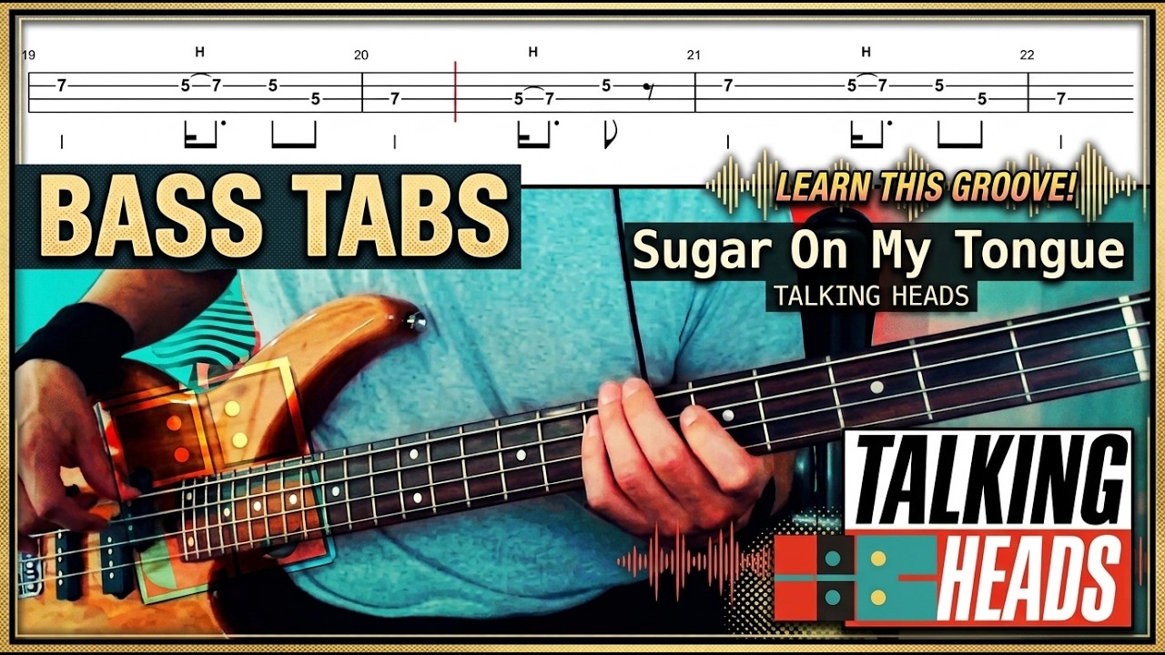 Sugar On My Tongue by Talking Heads - Bass Cover with Tabs Play-Along