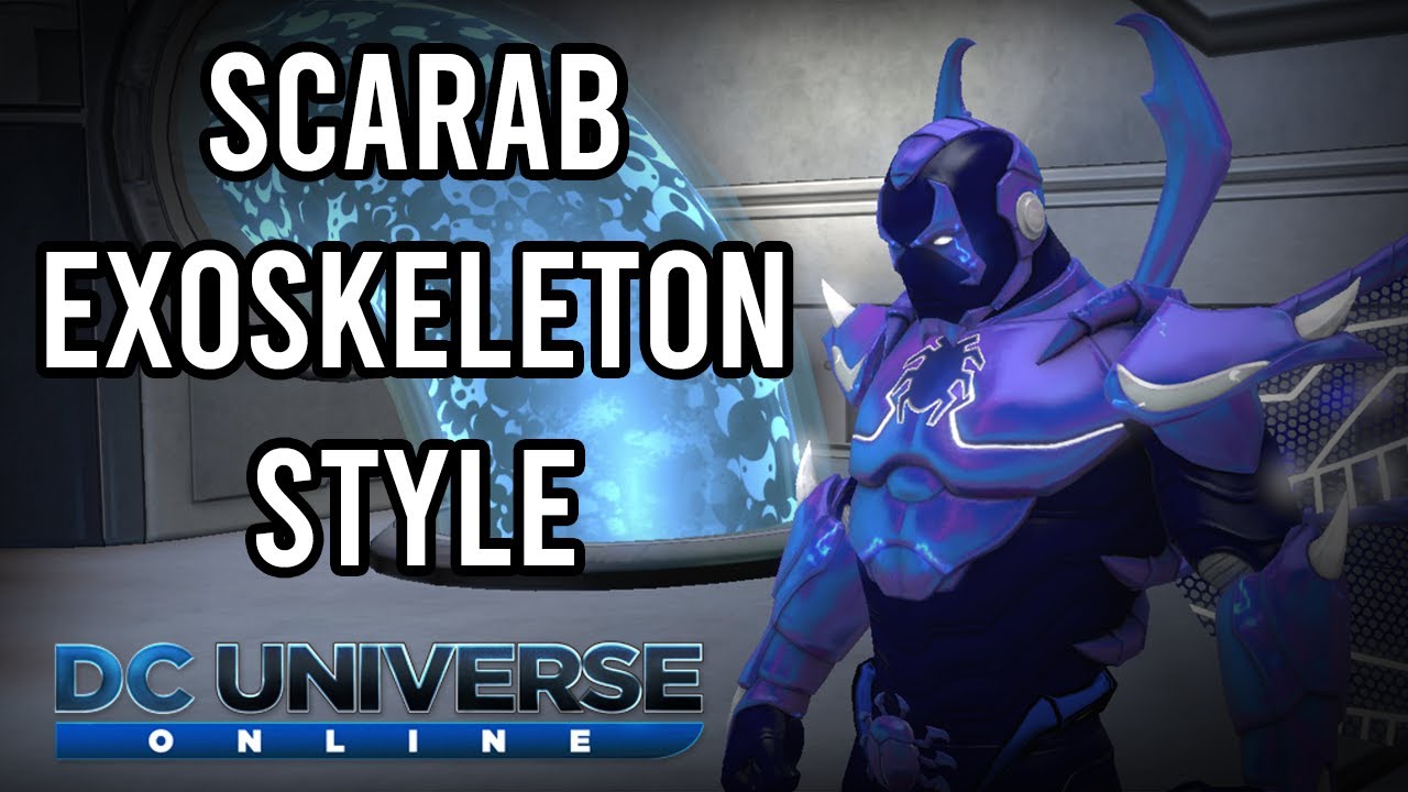 DCUO | Blue Beetle | Scarab Exoskeleton Style + Enhanced, Emblem & Accessory