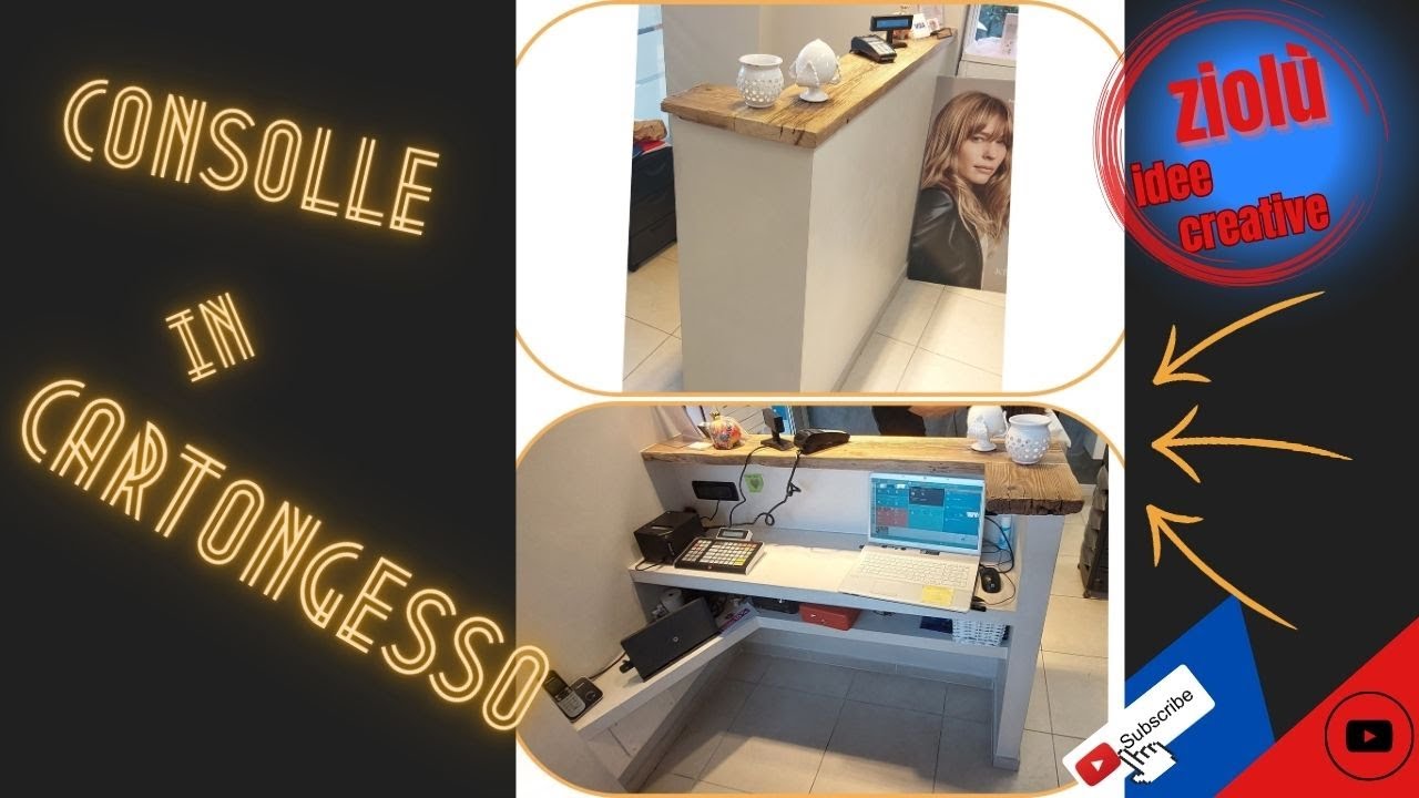 Consolle / cassa / reception in cartongesso ,Costruire , creare,  build a drywall console.