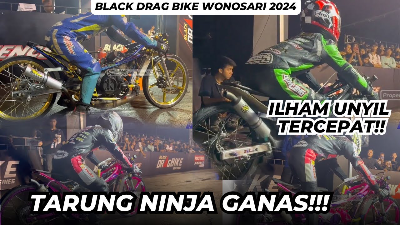 Hendra Kecil Crash, Ilham Unyil Win‼️Tarung Ninja Ganas Black Drag Bike Wonosari 2024