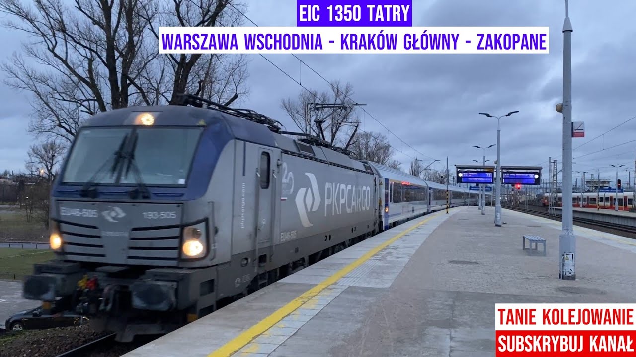 Pociąg EIC 1350 TATRY Warszawa Wschodnia - Kraków Gł. - Zakopane - Siemens Vectron Tanie Kolejowanie