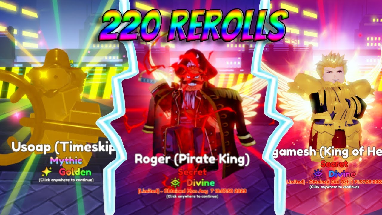 Trading For 220 Rerolls To Reroll On My Units In Anime Adventures