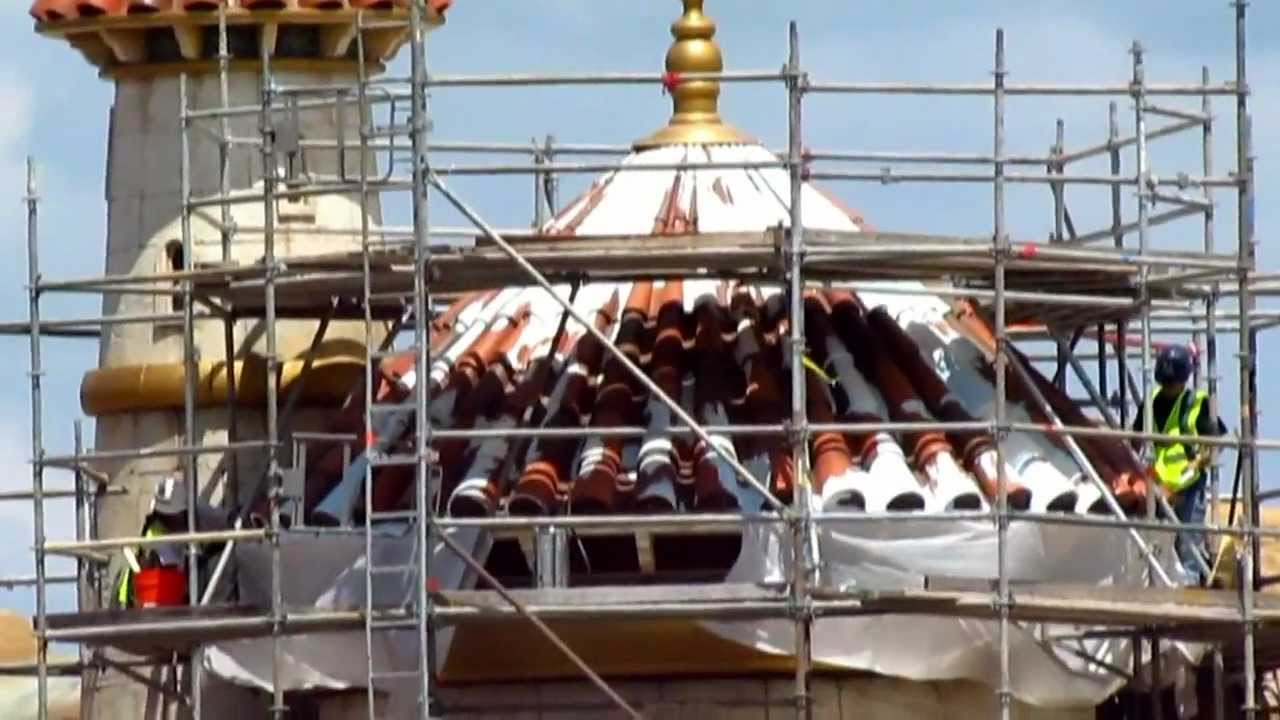 Fantasyland Construction Details 4/5/12 Seven Dwarfs Mine Train Wall, Belle's Cottage, Eric's Castle
