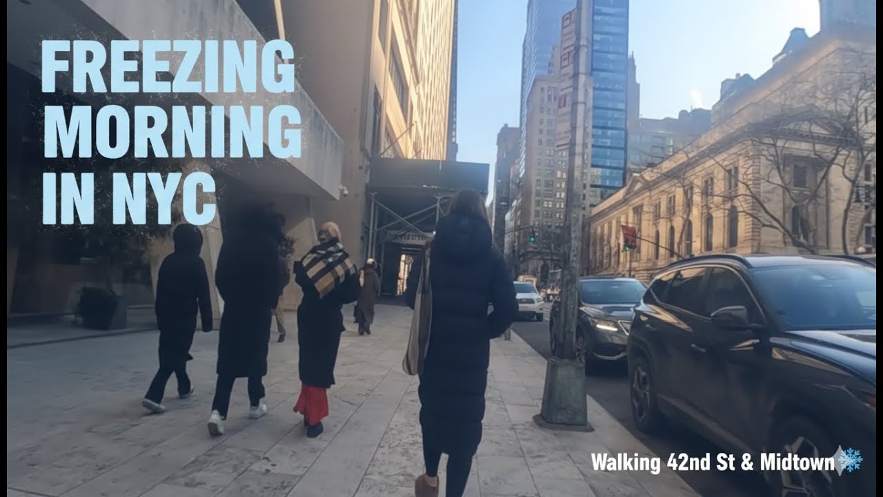 Freezing Morning in NYC: Walking 42nd St & Midtown #travel