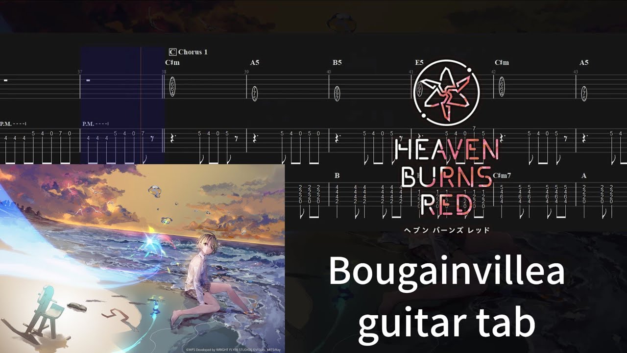 [ギター TAB譜] ヘブバン-「Bougainvillea」5章前編曲 by やなぎなぎ