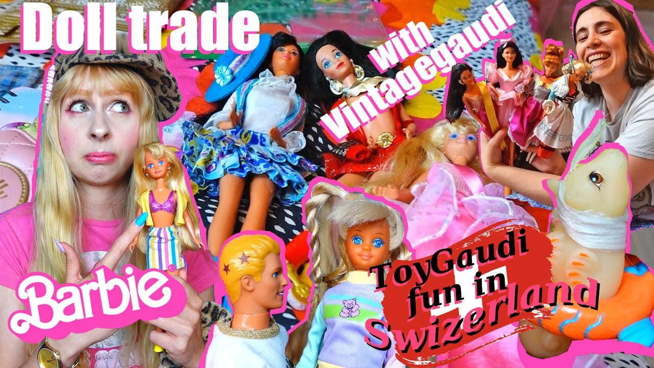 ToyGaudi fun in Swizerland part 1 - Barbie doll trade with @vintagegaudi💕 toy room tour and haul