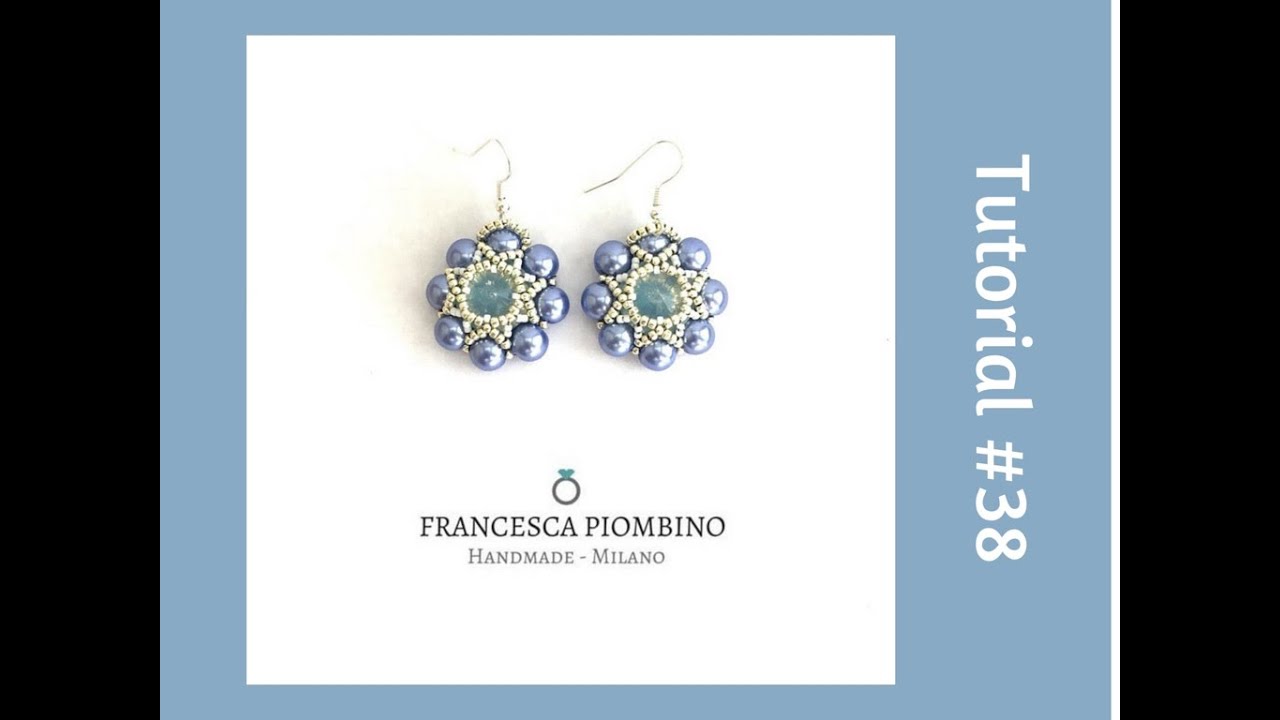 TUTORIAL PERLINE [38] - Orecchini Camilla, rivoli da 16mm e perle da 8mm. (Beading tutorial)