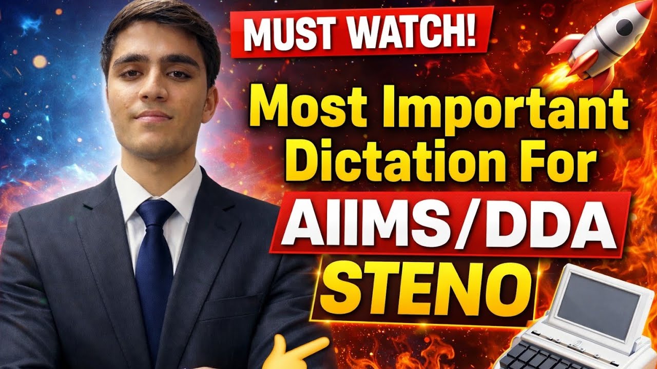 DDA /AIIMS STENO Most Expected Dictation 🔥 | #ddasteno #ddaexam #aiimssteno #aiimscre