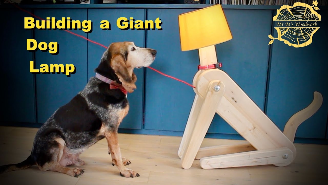 Building a Giant Wooden Dog Lamp from reclaimed wood.