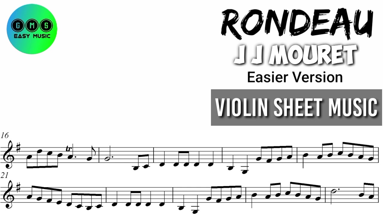 Karaoke || Rondeau - J J Mouret || Violin Sheet Music